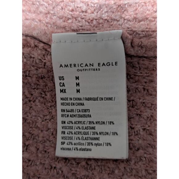 American Eagle Light Pink Waffle Knit Oversized Sweater Size Medium - Picture 5 of 5